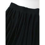 25AW MARGARET HOWELL マーガレットハウエル KNITTED FINE WOOL SKIRT エクストラファインウール プリーツ ニット スカート 黒 ブラック 2【中古】