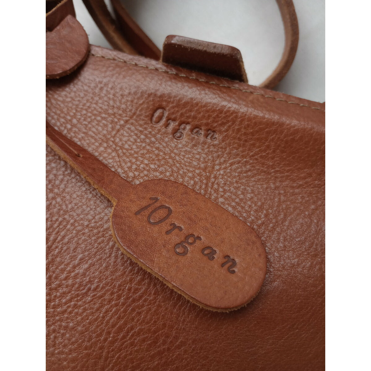ヘルツ HERZ organ 2way 口枠 キューブ トート ショルダーバッグ ハンド ブラウン【中古】