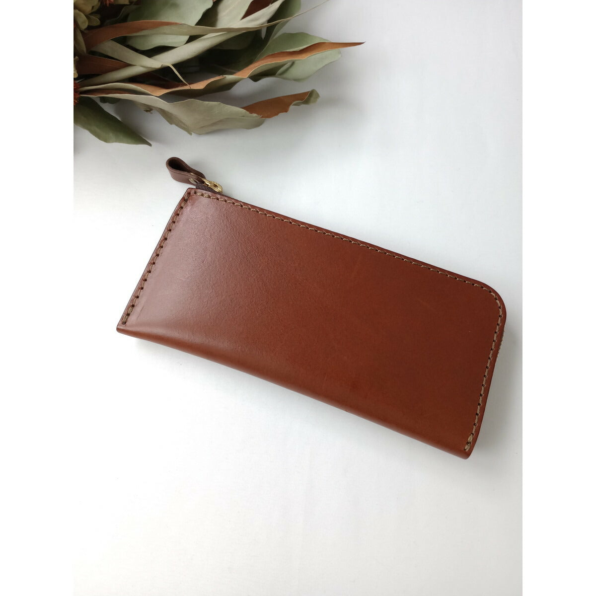 ヘルツ HERZ L字 ファスナー 長財布 レザーロングウォレット ブラウン【中古】