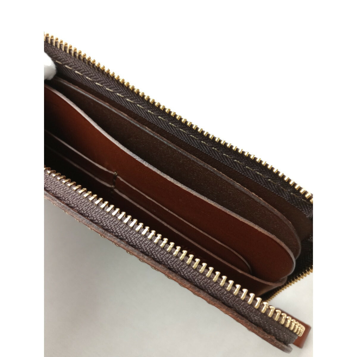 ヘルツ HERZ L字 ファスナー 長財布 レザーロングウォレット ブラウン【中古】