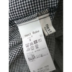24SS nest Robe ネストローブ ギンガム チェック 柄 エプロンドレス サロペット ロング ワンピース UpcycleLino 白黒 F【中古】