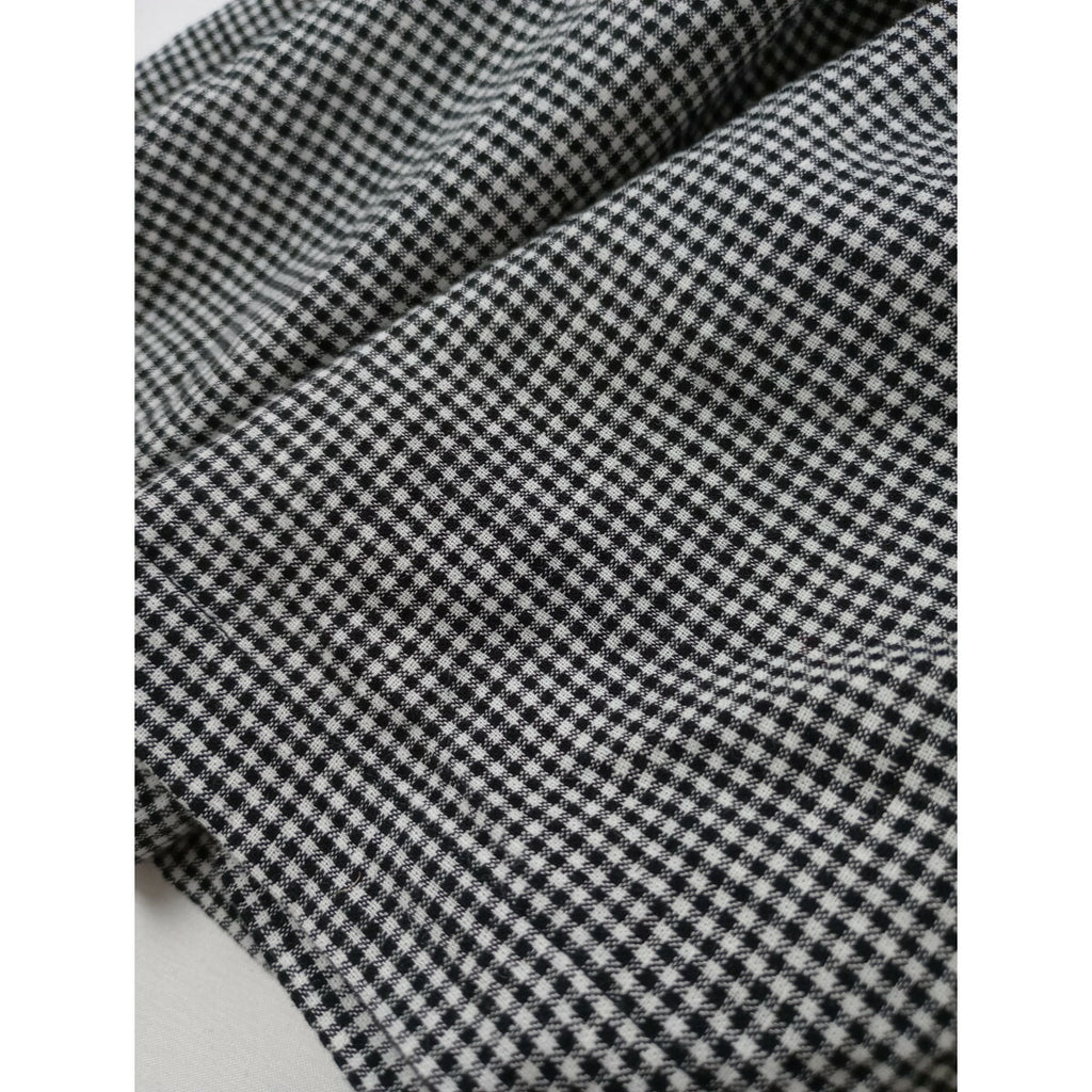 24SS nest Robe ネストローブ ギンガム チェック 柄 エプロンドレス サロペット ロング ワンピース UpcycleLino 白黒 F【中古】