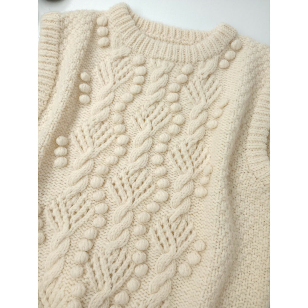 Cloth&Cross クロスアンドクロス ポップコーン編み ニット ベスト ウール 毛 100％ トップス アイボリー (22M＋0191)【中古】