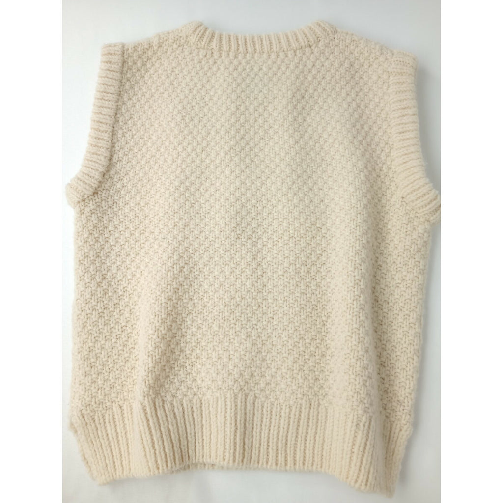 Cloth&Cross クロスアンドクロス ポップコーン編み ニット ベスト ウール 毛 100％ トップス アイボリー (22M＋0191)【中古】