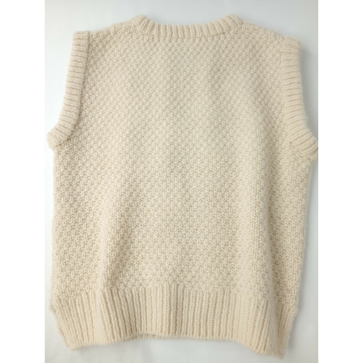 Cloth&Cross クロスアンドクロス ポップコーン編み ニット ベスト ウール 毛 100％ トップス アイボリー (22M＋0191)【中古】