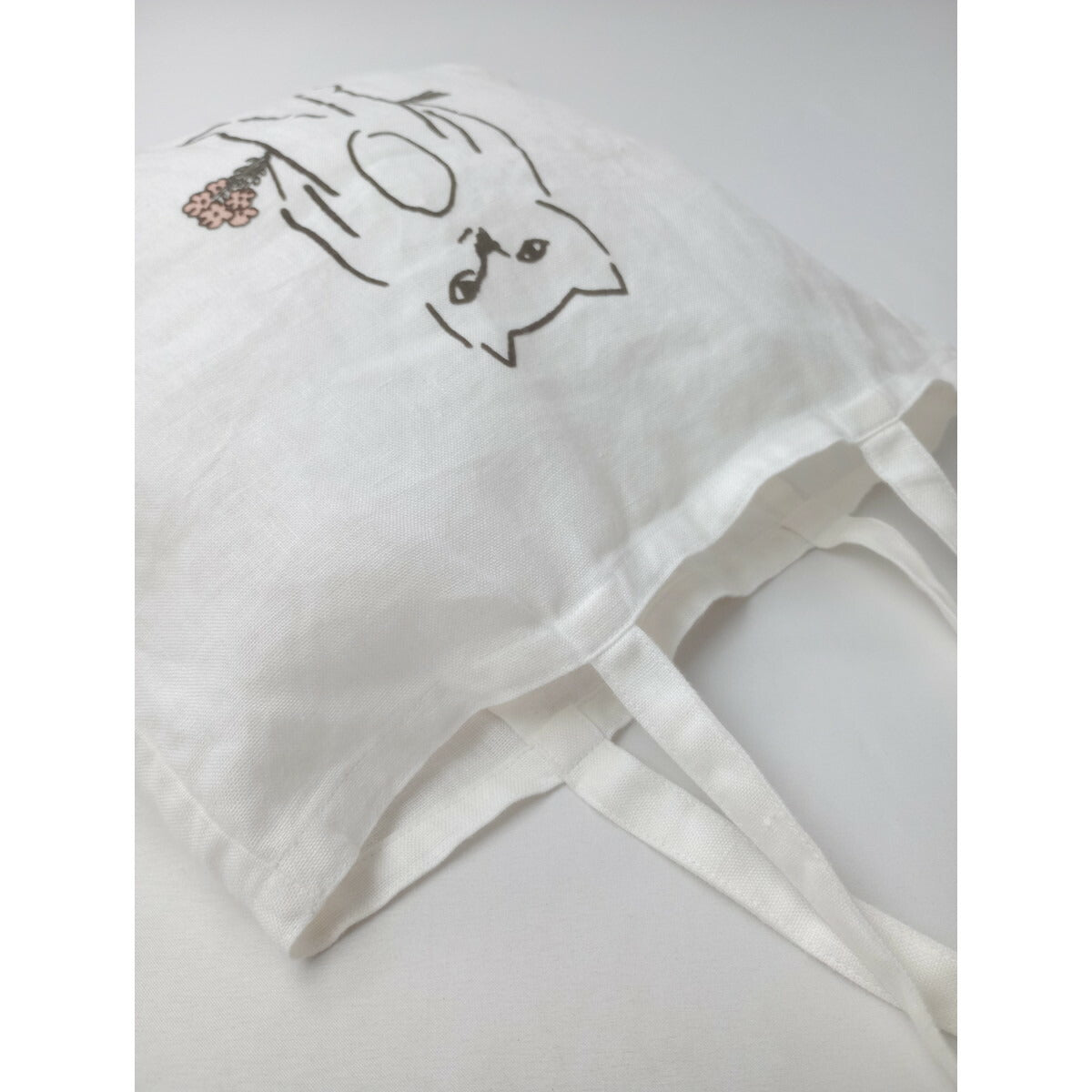 minaperhonen ミナペルホネン リネン100％ Ecre et pousse Odyssey イベント限定 トート バッグ 白【中古】