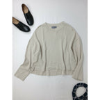 25AW MARGARET HOWELL マーガレットハウエル COTTON WOOL JERSEY TOP コットン ウール ジャージー プルオーバー 長袖 トップス ベージュ2【中古】