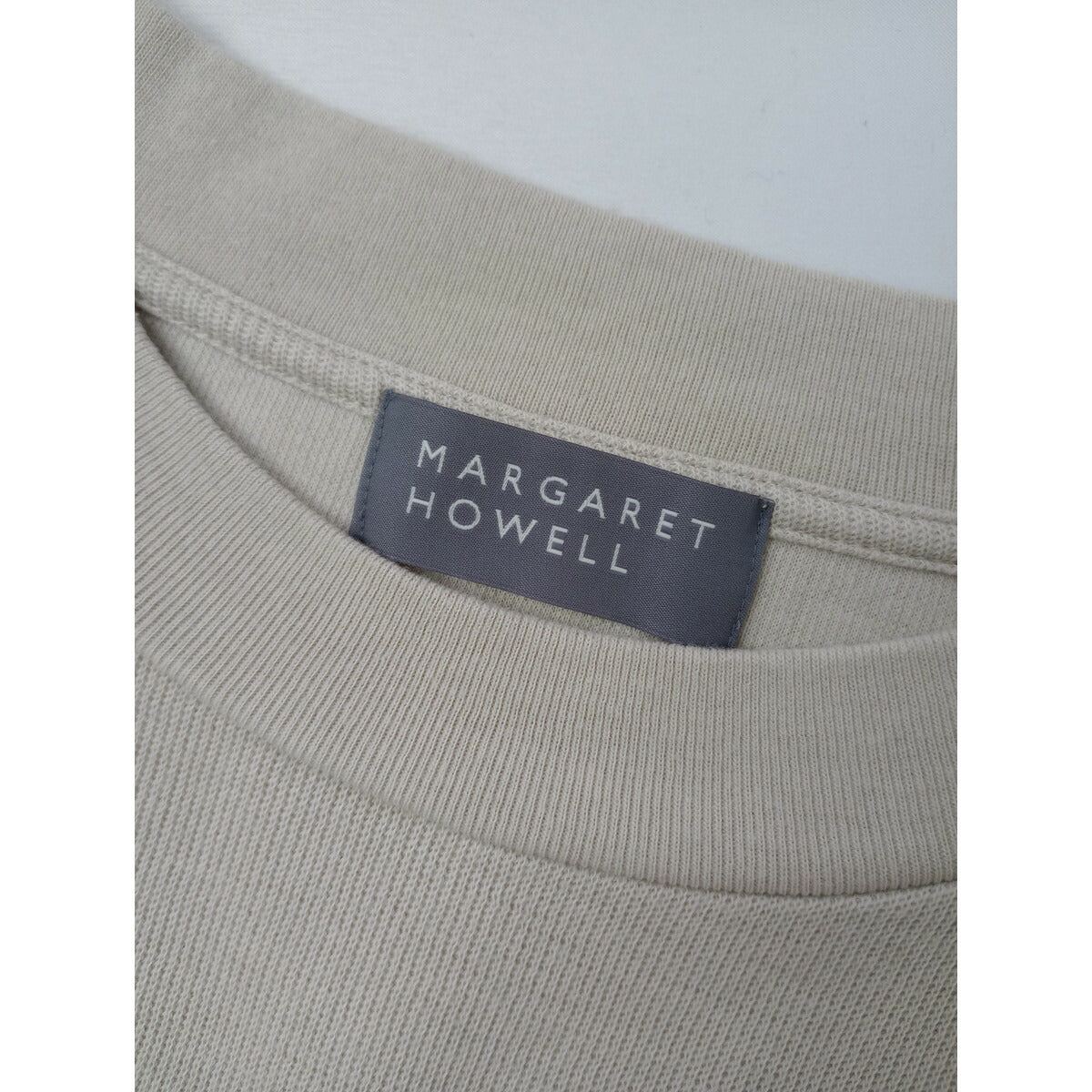 25AW MARGARET HOWELL マーガレットハウエル COTTON WOOL JERSEY TOP コットン ウール ジャージー プルオーバー 長袖 トップス ベージュ2【中古】