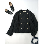 R&D.M.Co- オールドマンズテーラー PUFF JACKET パフ ノーカラー ジャケット 中綿 墨黒 M【中古】