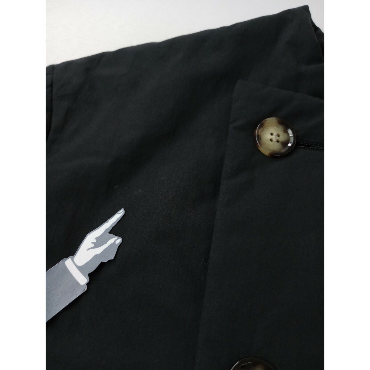 R&D.M.Co- オールドマンズテーラー PUFF JACKET パフ ノーカラー ジャケット 中綿 墨黒 M【中古】