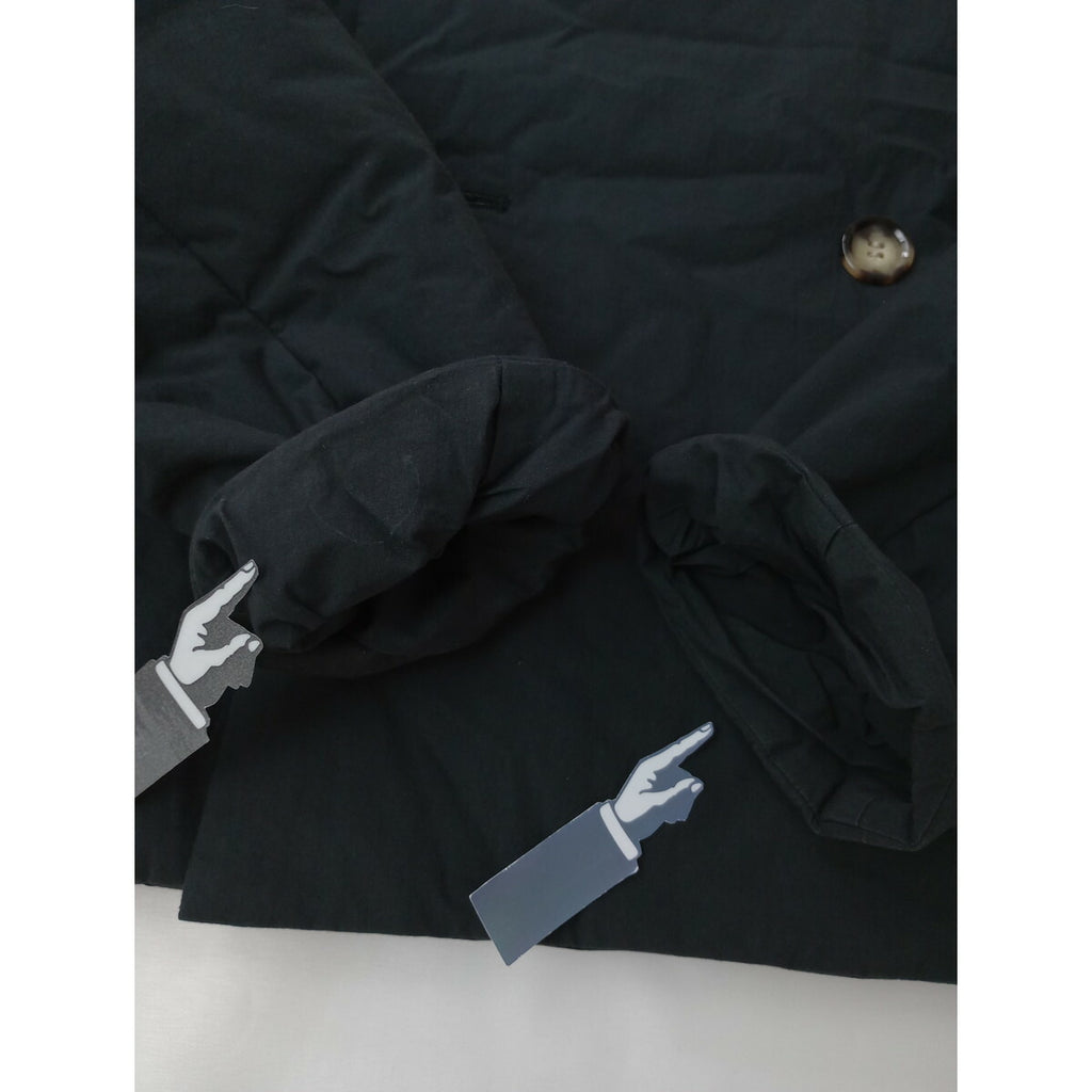 R&D.M.Co- オールドマンズテーラー PUFF JACKET パフ ノーカラー ジャケット 中綿 墨黒 M【中古】