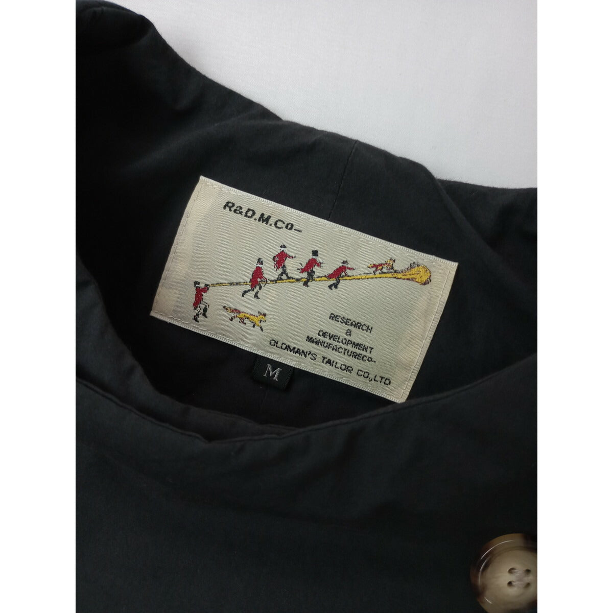 R&D.M.Co- オールドマンズテーラー PUFF JACKET パフ ノーカラー ジャケット 中綿 墨黒 M【中古】