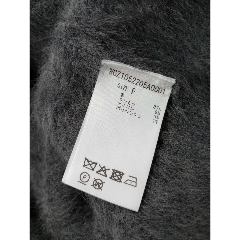 25AW Whim Gazette ウィム ガゼット ウール カシミヤ ファー ボタン ジャケット カーディガン 羽織 グレー (21M＋1730)【中古】