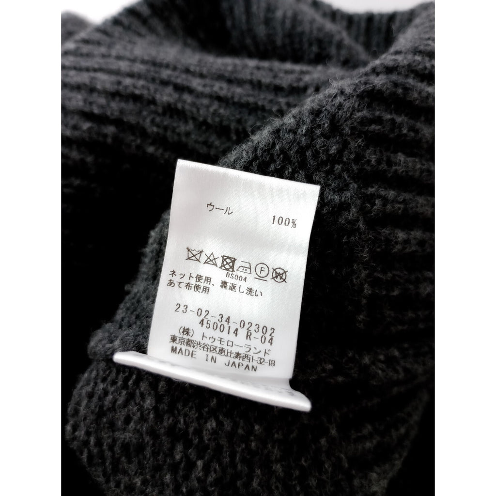 23AW GALERIE VIE ギャルリー ヴィートゥモローランド ウールクルーネックプルオーバーニットセーターウール 毛 100％S グレー(18M＋0315)【中古】