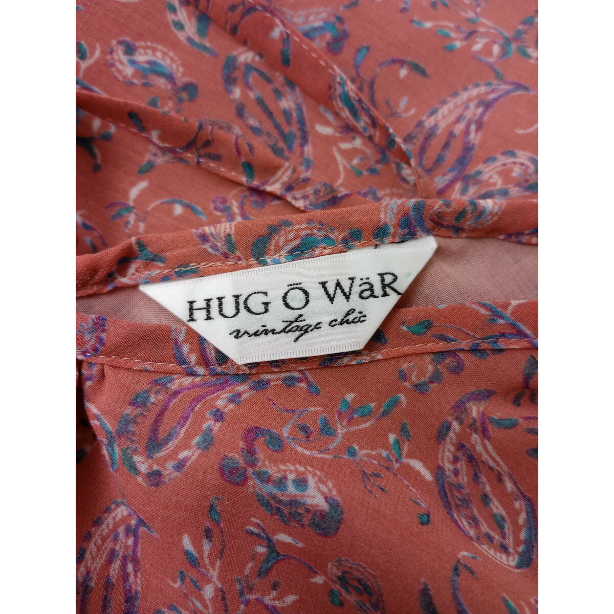 Hug O War Vintage chic ハグオーワー ヴィンテージ シック ペイズリー柄 ロング ワンピース ドレス ピンク【中古】