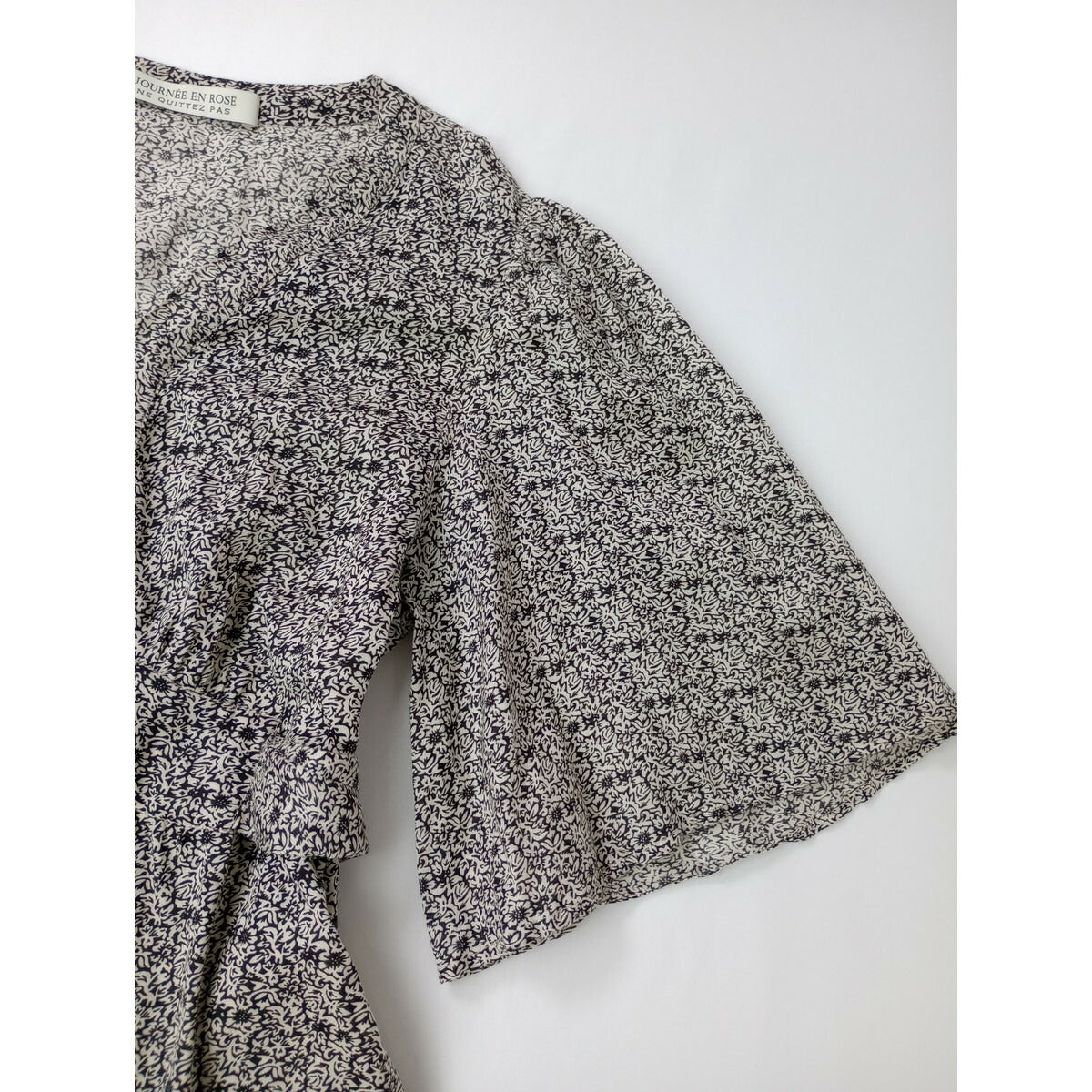 JOURNEE EN ROSE ne Quittez pas ジュルネアンローズ × ヌキテパ フラワープリント ワンピース ロング ドレス 白 黒  ブラック【中古】
