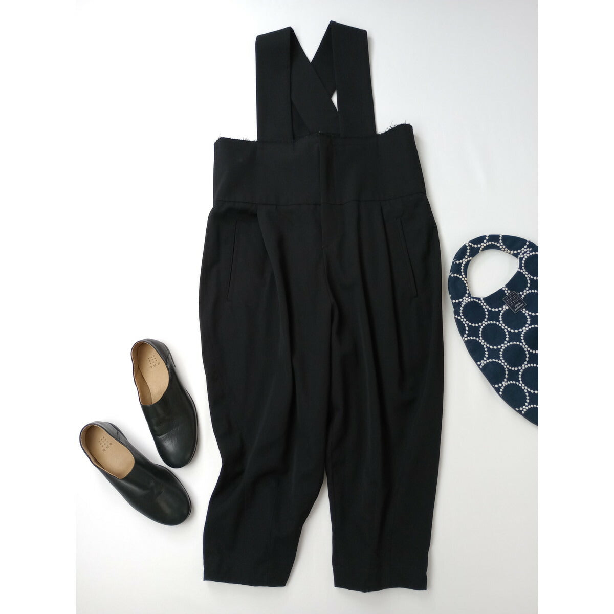 COMME des GARCONS コムデギャルソン カットオフサロペット オールインワン 黒 ブラック XS【中古】