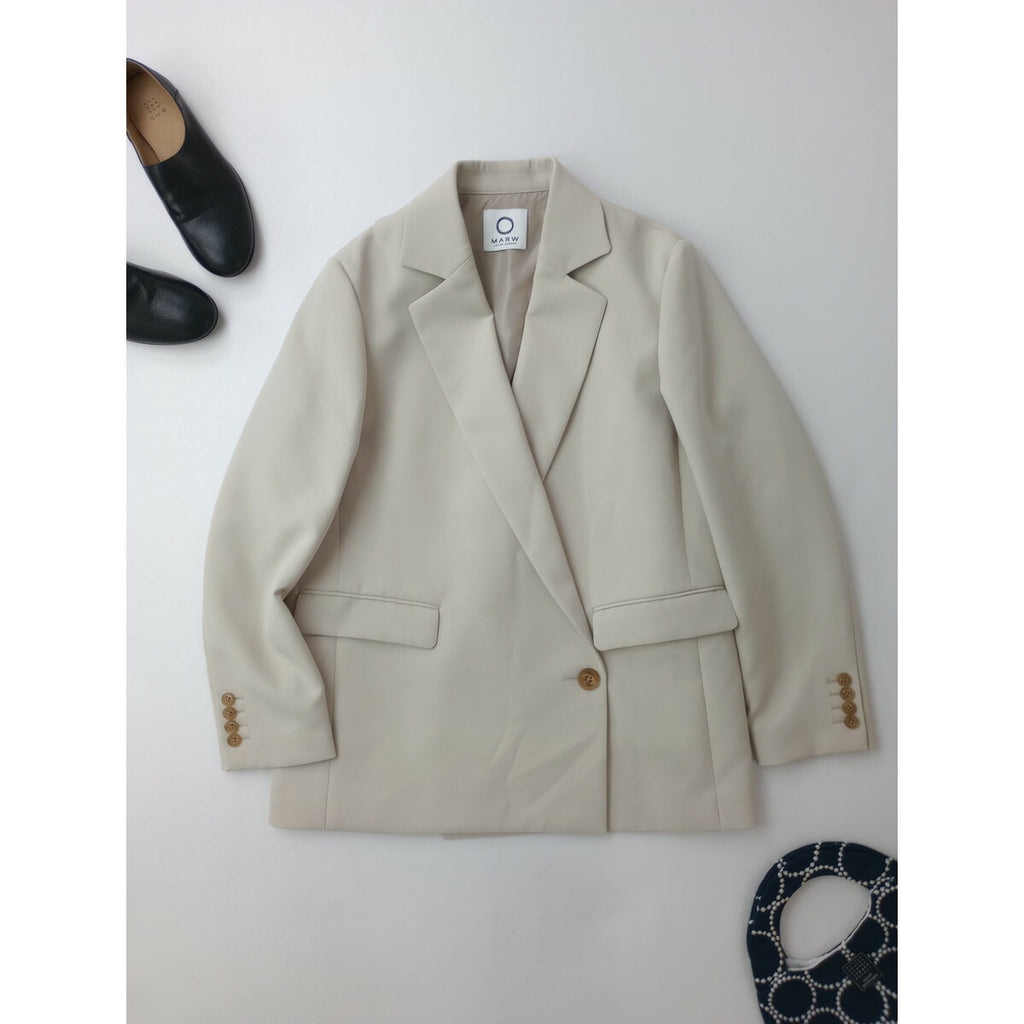 MARW UNITED ARROWS マルゥ ユナイテッドアローズ バック アシンメトリー ジャケット ベージュ 34（中古）