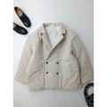 25AW Yarmo ヤーモ キルティング ダブル ブレステッド コットン 綿 リネン ワーク ジャケット ナチュラル 生成り (19M＋0379)【中古】