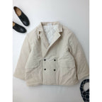 25AW Yarmo ヤーモ キルティング ダブル ブレステッド コットン 綿 リネン ワーク ジャケット ナチュラル 生成り【中古】