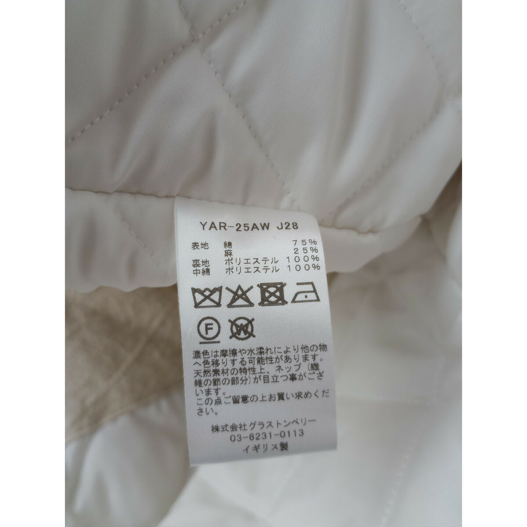 25AW Yarmo ヤーモ キルティング ダブル ブレステッド コットン 綿 リネン ワーク ジャケット ナチュラル 生成り (19M＋0379)【中古】