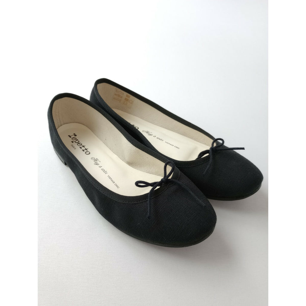 Repetto × 雅姫 レペット ハグオーワー LEE別注 リネン 麻 混 サンドリオン バレエ シューズ フラット パンプス 靴 38【中古】