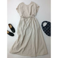 WONDER FULL LIFE ワンダーフルライフ APRON DRESS コットン リネン ラミー エプロン ドレス ロング ワンピース 生成り M【中古】