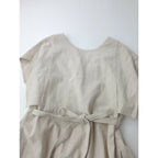 WONDER FULL LIFE ワンダーフルライフ APRON DRESS コットン リネン ラミー エプロン ドレス ロング ワンピース 生成り M【中古】