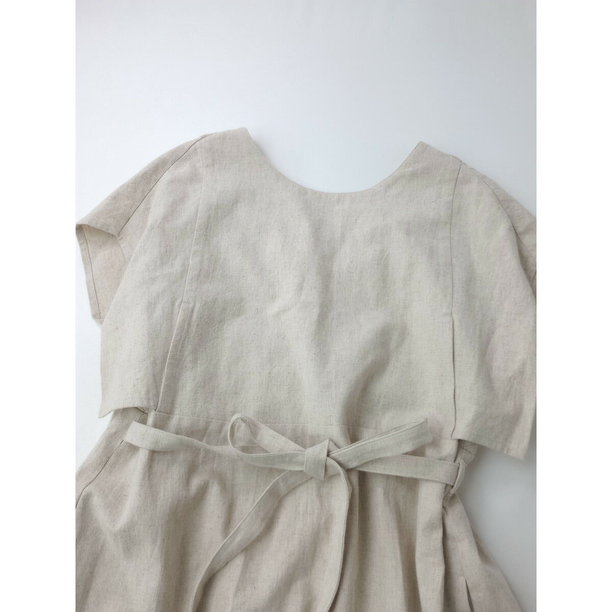WONDER FULL LIFE ワンダーフルライフ APRON DRESS コットン リネン ラミー エプロン ドレス ロング ワンピース 生成り M【中古】