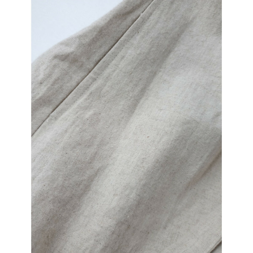 WONDER FULL LIFE ワンダーフルライフ APRON DRESS コットン リネン ラミー エプロン ドレス ロング ワンピース 生成り M【中古】