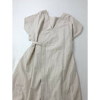 WONDER FULL LIFE ワンダーフルライフ APRON DRESS コットン リネン ラミー エプロン ドレス ロング ワンピース 生成り M【中古】