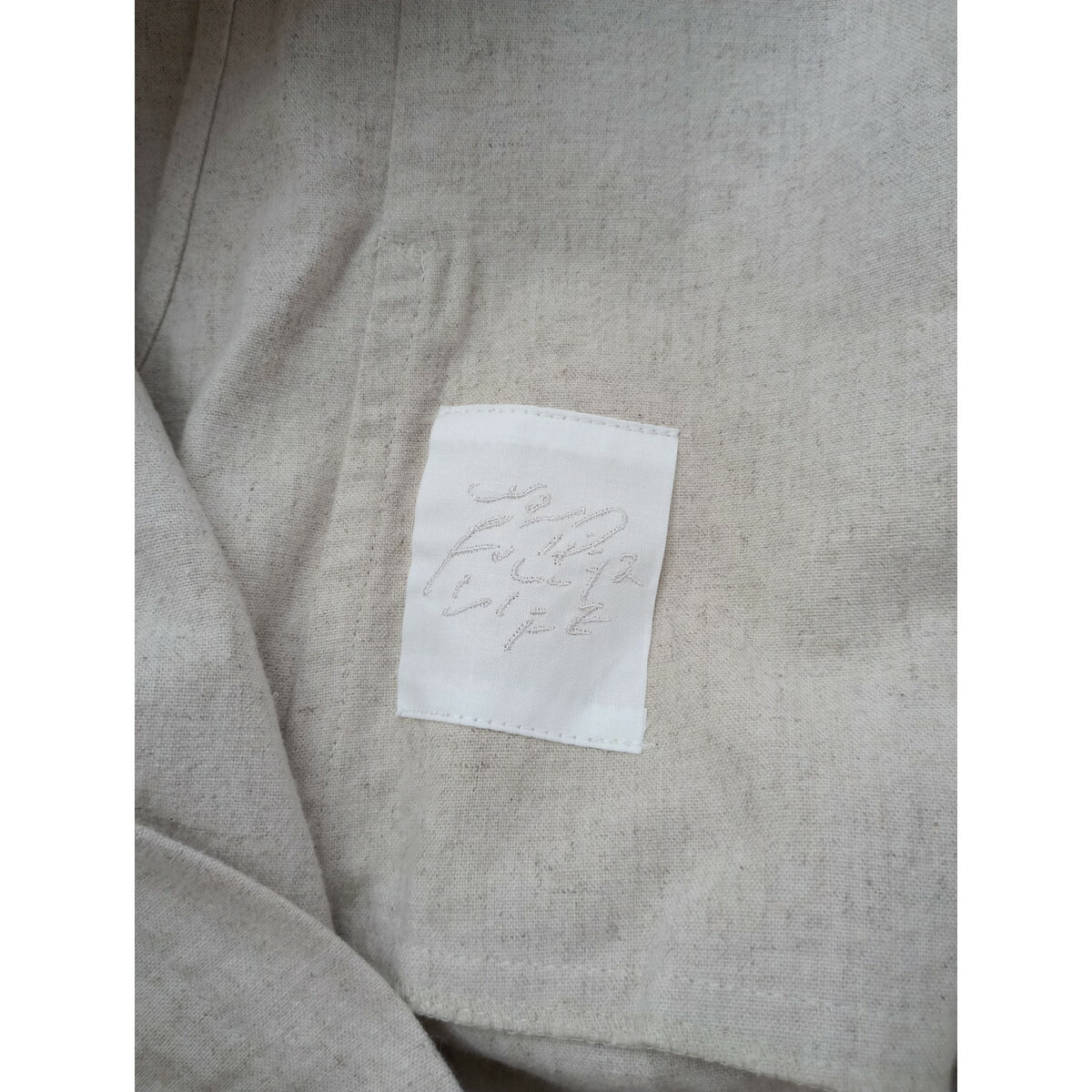 WONDER FULL LIFE ワンダーフルライフ APRON DRESS コットン リネン ラミー エプロン ドレス ロング ワンピース 生成り M【中古】