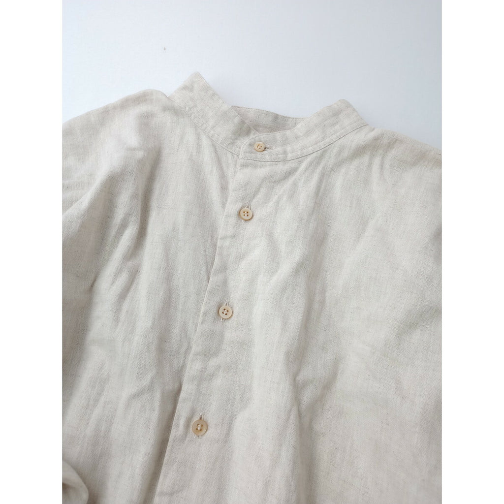 suzuki takayuki スズキタカユキ herringbone twill shirt ヘリンボーン ツイル シャツ 長袖 ワンピース ロング 生成り【中古】