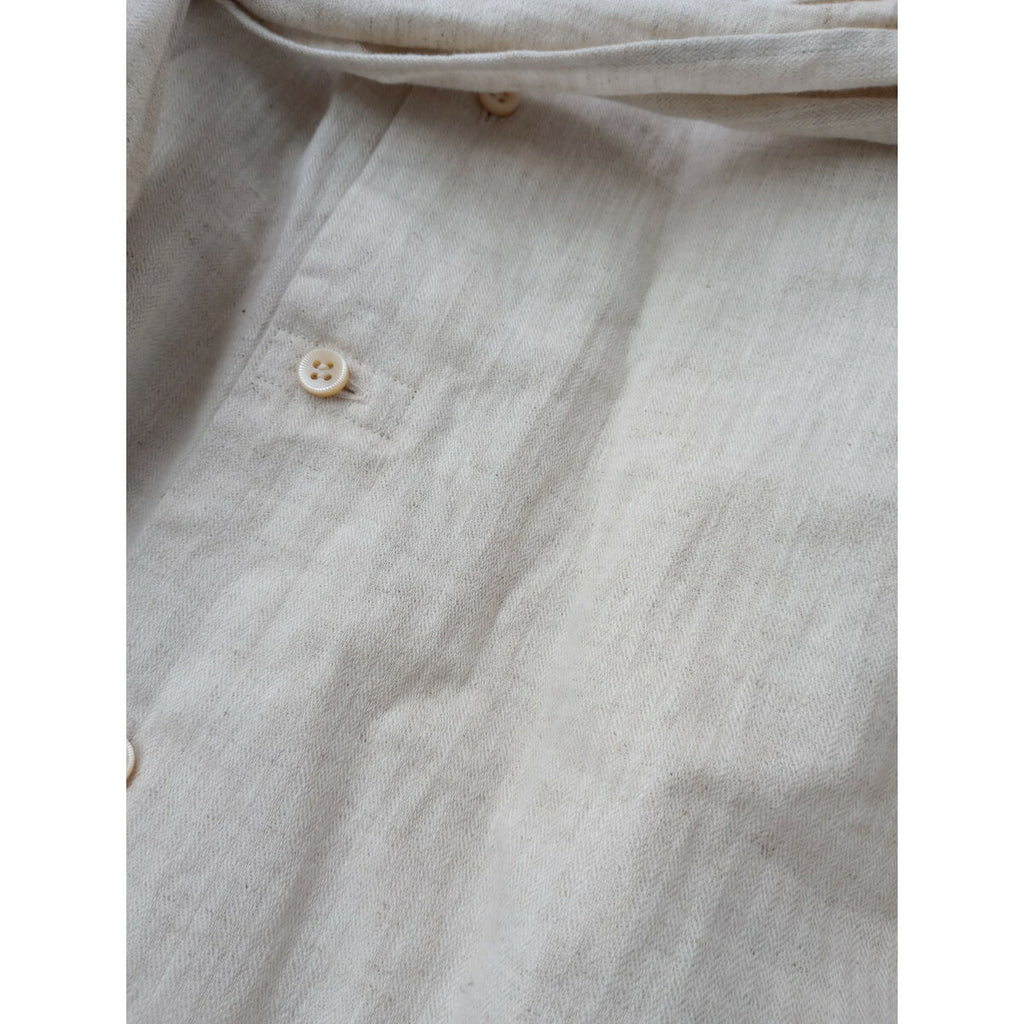 suzuki takayuki スズキタカユキ herringbone twill shirt ヘリンボーン ツイル シャツ 長袖 ワンピース ロング 生成り【中古】