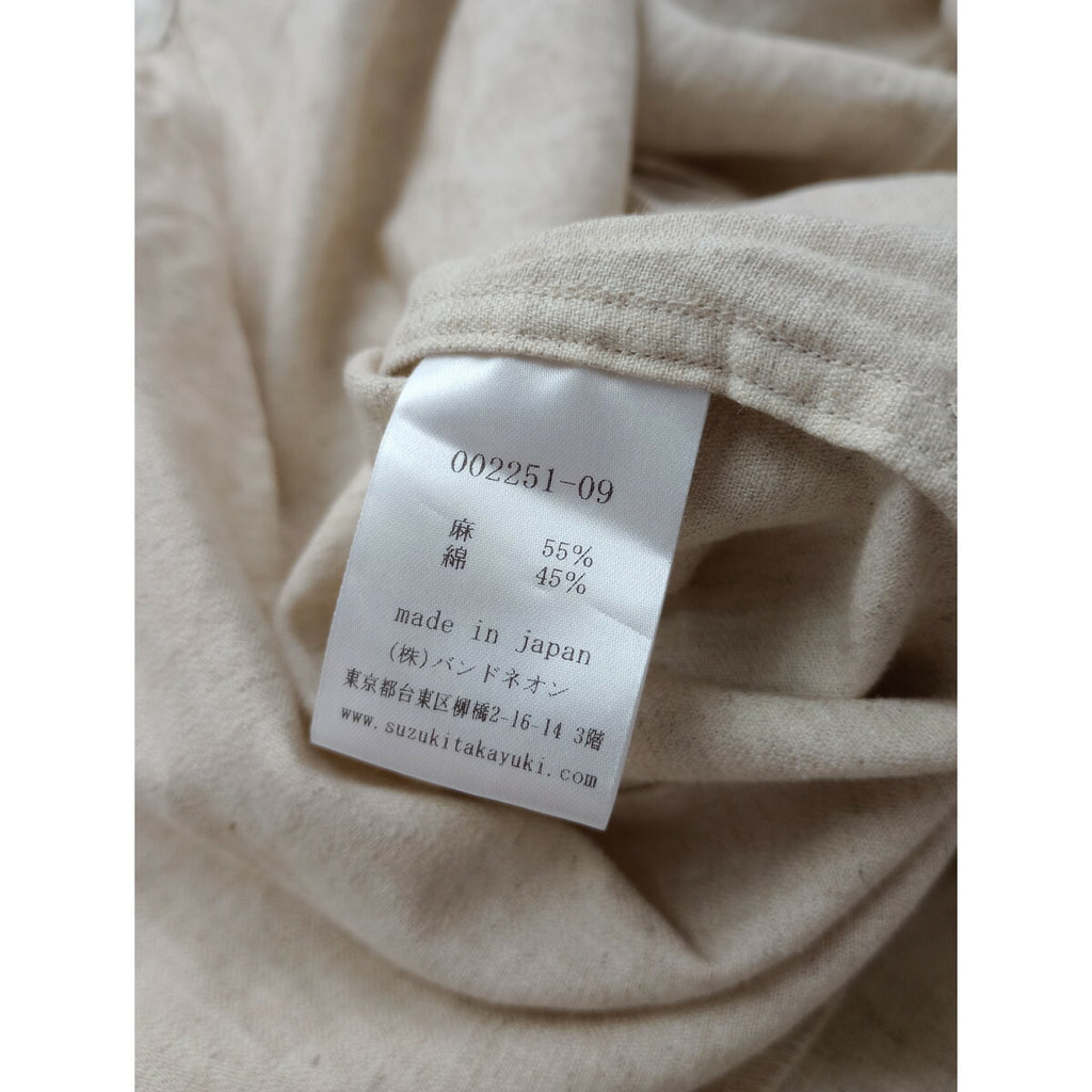suzuki takayuki スズキタカユキ herringbone twill shirt ヘリンボーン ツイル シャツ 長袖 ワンピース ロング 生成り【中古】