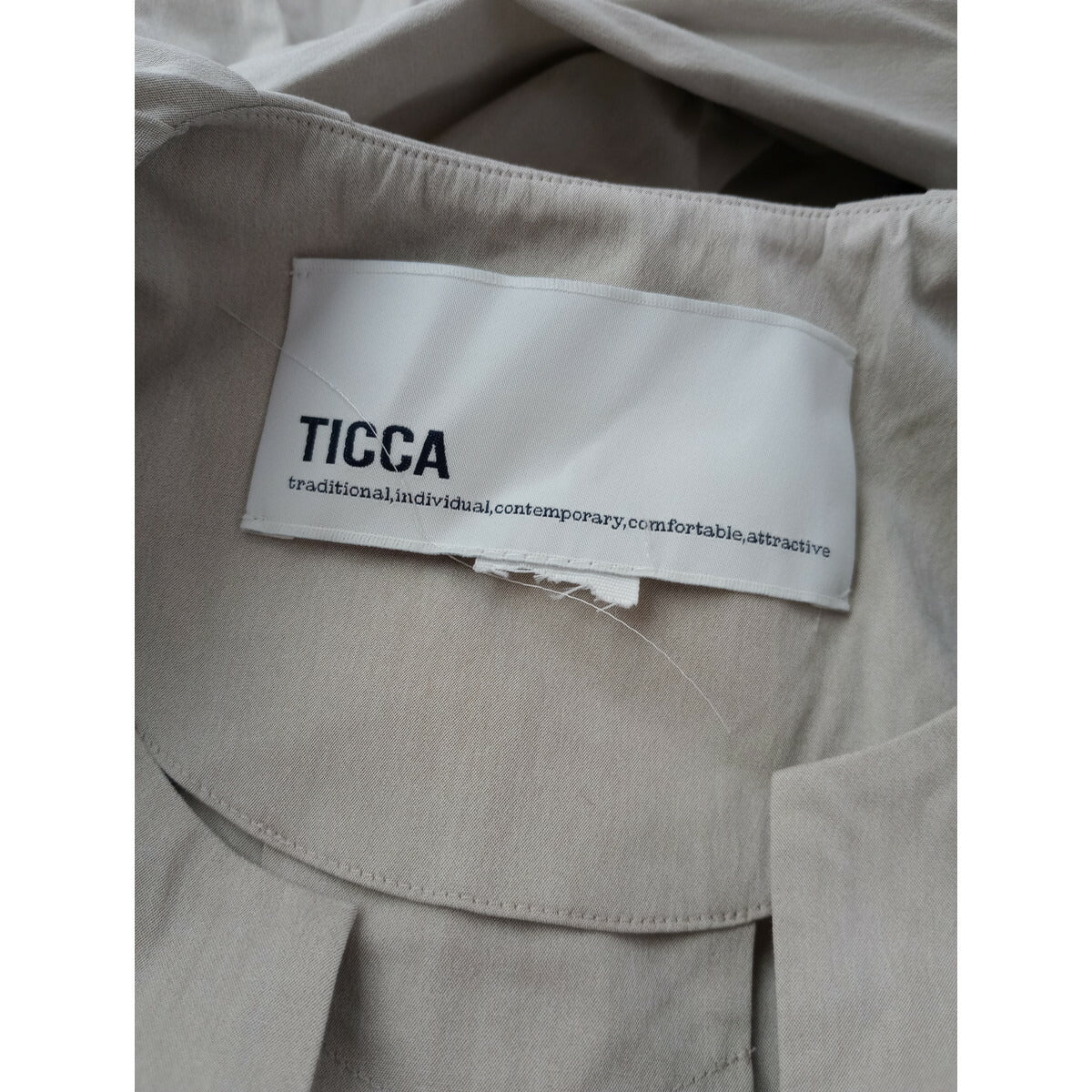 TICCA ティッカ ドルマン タック スリーブ リラックス ワンピース スキッパー ロング ベージュ【中古】