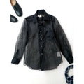 24SS COMME des GARCONS コムデギャルソン ナイロン 100％ チュール シアー シャツ 長袖 黒 ブラック XS【中古】