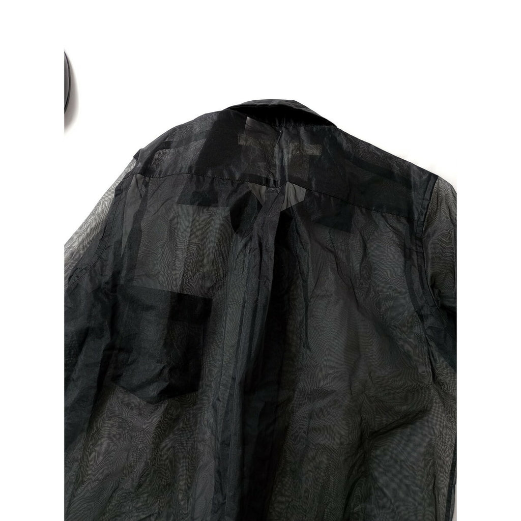 24SS COMME des GARCONS コムデギャルソン ナイロン 100％ チュール シアー シャツ 長袖 黒 ブラック XS【中古】