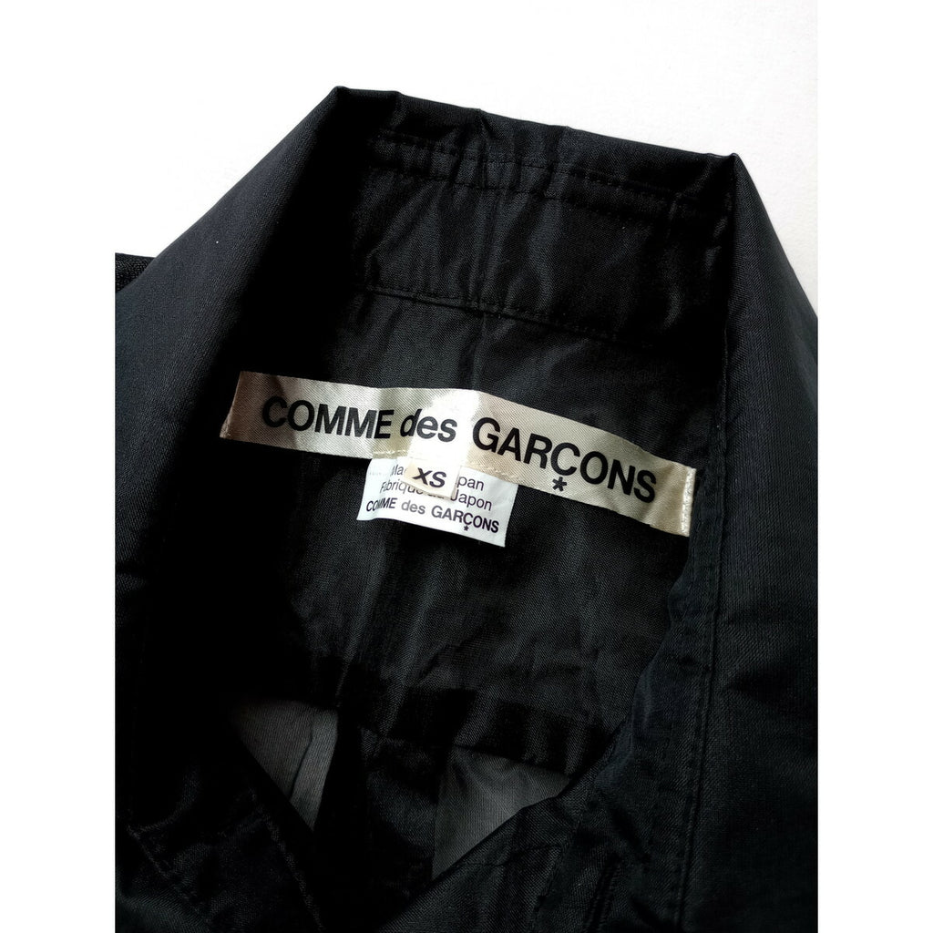 24SS COMME des GARCONS コムデギャルソン ナイロン 100％ チュール シアー シャツ 長袖 黒 ブラック XS【中古】