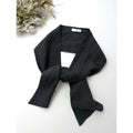 yoli ヨリ Silk tie scarf シルク100％ タイ スカーフ ストール 黒 ブラック【中古】