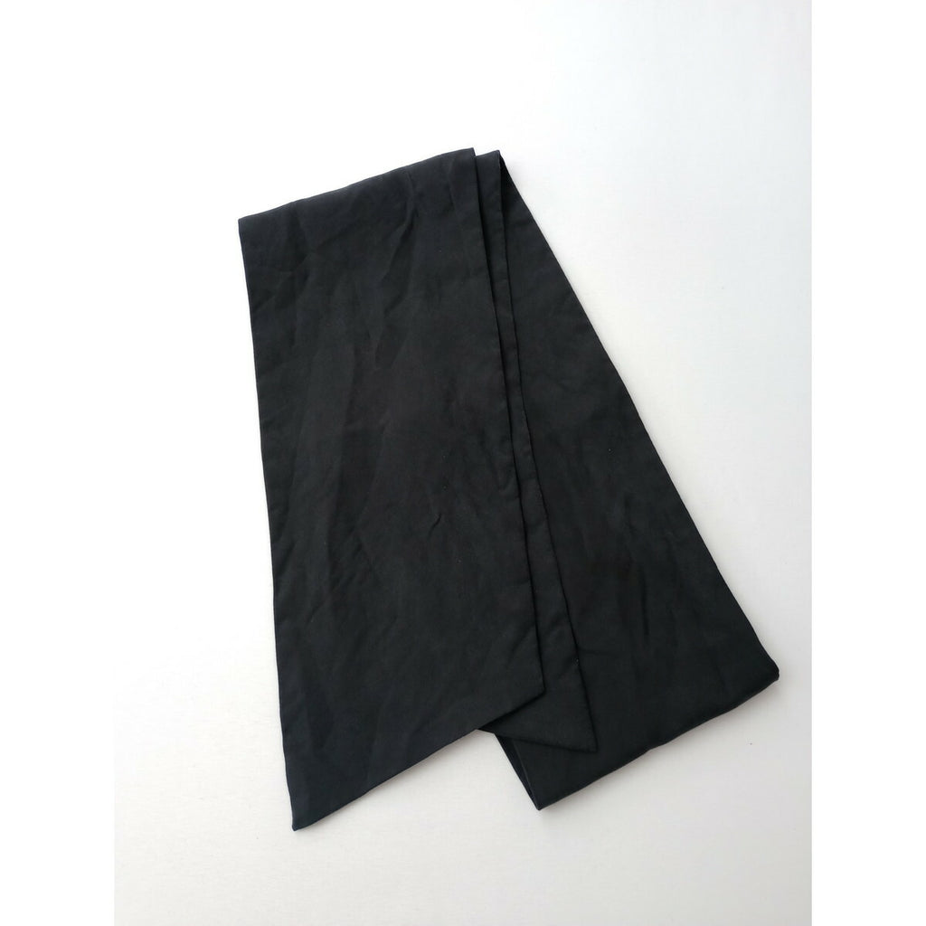 yoli ヨリ Silk tie scarf シルク100％ タイ スカーフ ストール 黒 ブラック【中古】