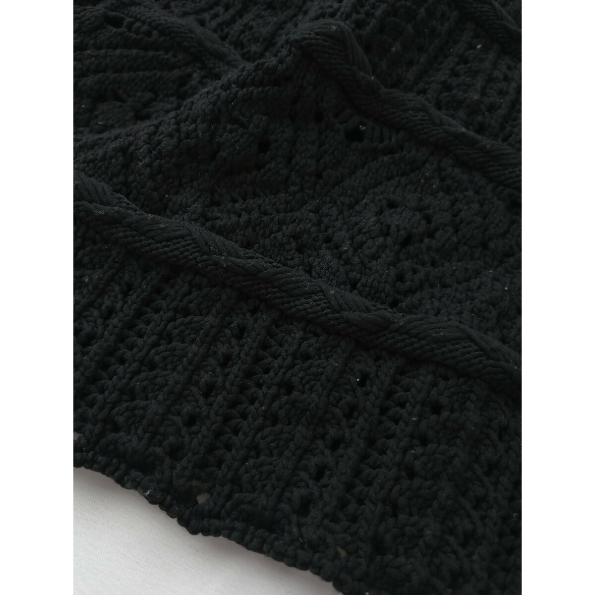 COMME des GARCONS コムデギャルソン メッシュ ニット 長袖 トップス S 黒 ブラック【中古】