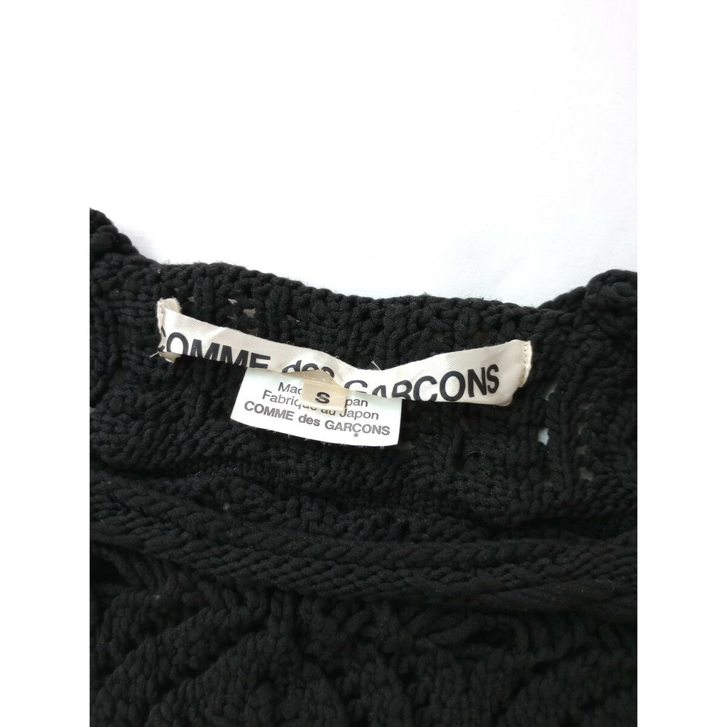 COMME des GARCONS コムデギャルソン メッシュ ニット 長袖 トップス S 黒 ブラック【中古】