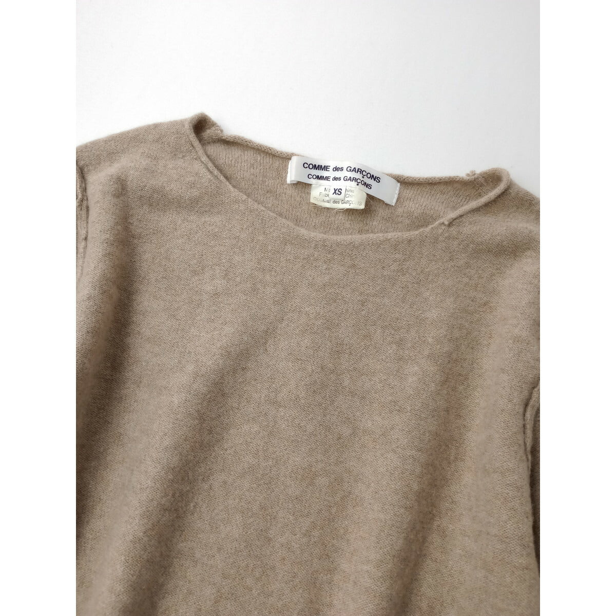 COMME des GARCONS COMME des GARCONS コムデギャルソン コムコム ウール 毛 100％ ニットトップス 長袖 セーター ベージュ XS (11M＋0527)【中古】