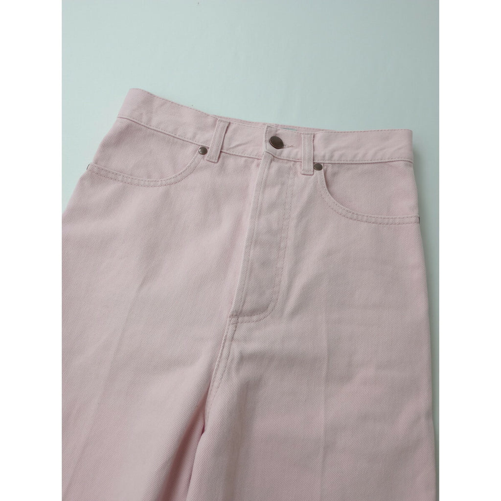 cristaseya クリスタセヤ ハイウエスト ジーンズ ピンク コットン 綿 100％ パンツ XS ピンク【中古】