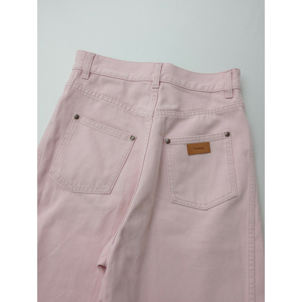 cristaseya クリスタセヤ ハイウエスト ジーンズ ピンク コットン 綿 100％ パンツ XS ピンク【中古】