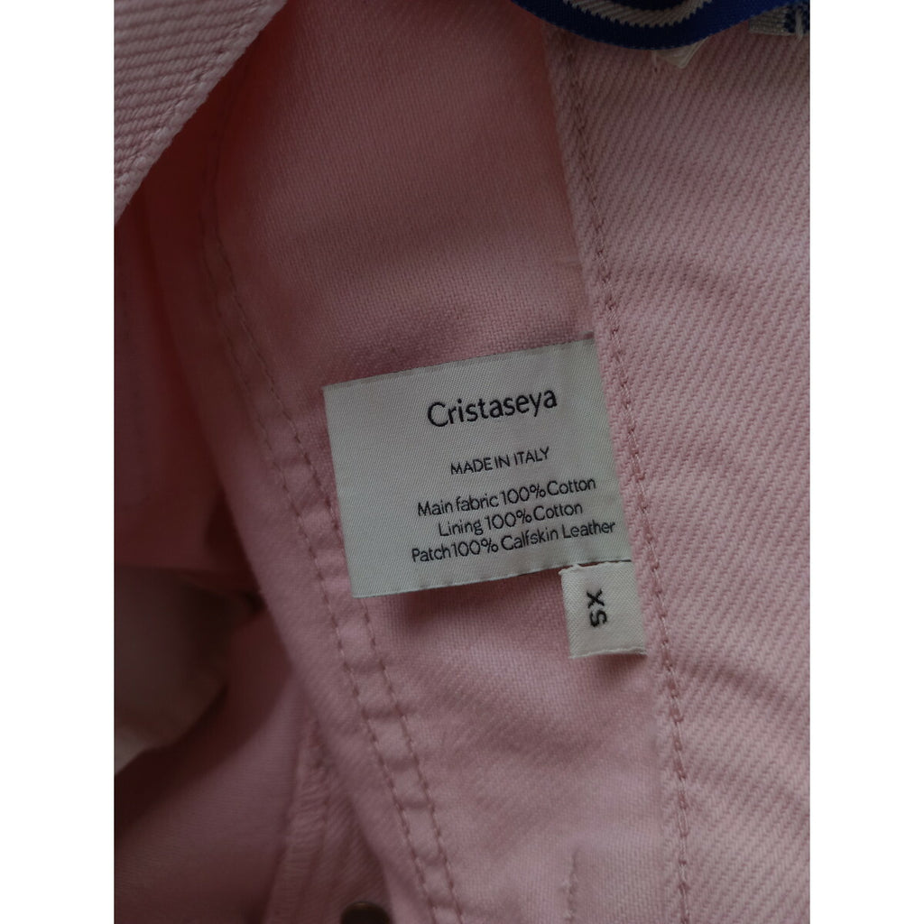 cristaseya クリスタセヤ ハイウエスト ジーンズ ピンク コットン 綿 100％ パンツ XS ピンク【中古】