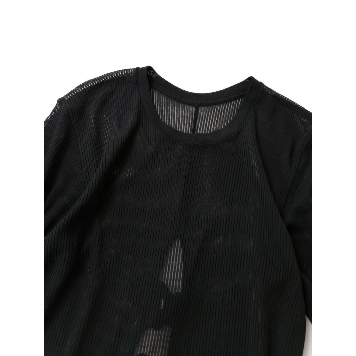 jonnlynx ジョリンクス コットン 綿 100％ ニット voile rib long dress ボイル リブ ロング ドレス ワンピース シアー 黒 ブラック F【中古】