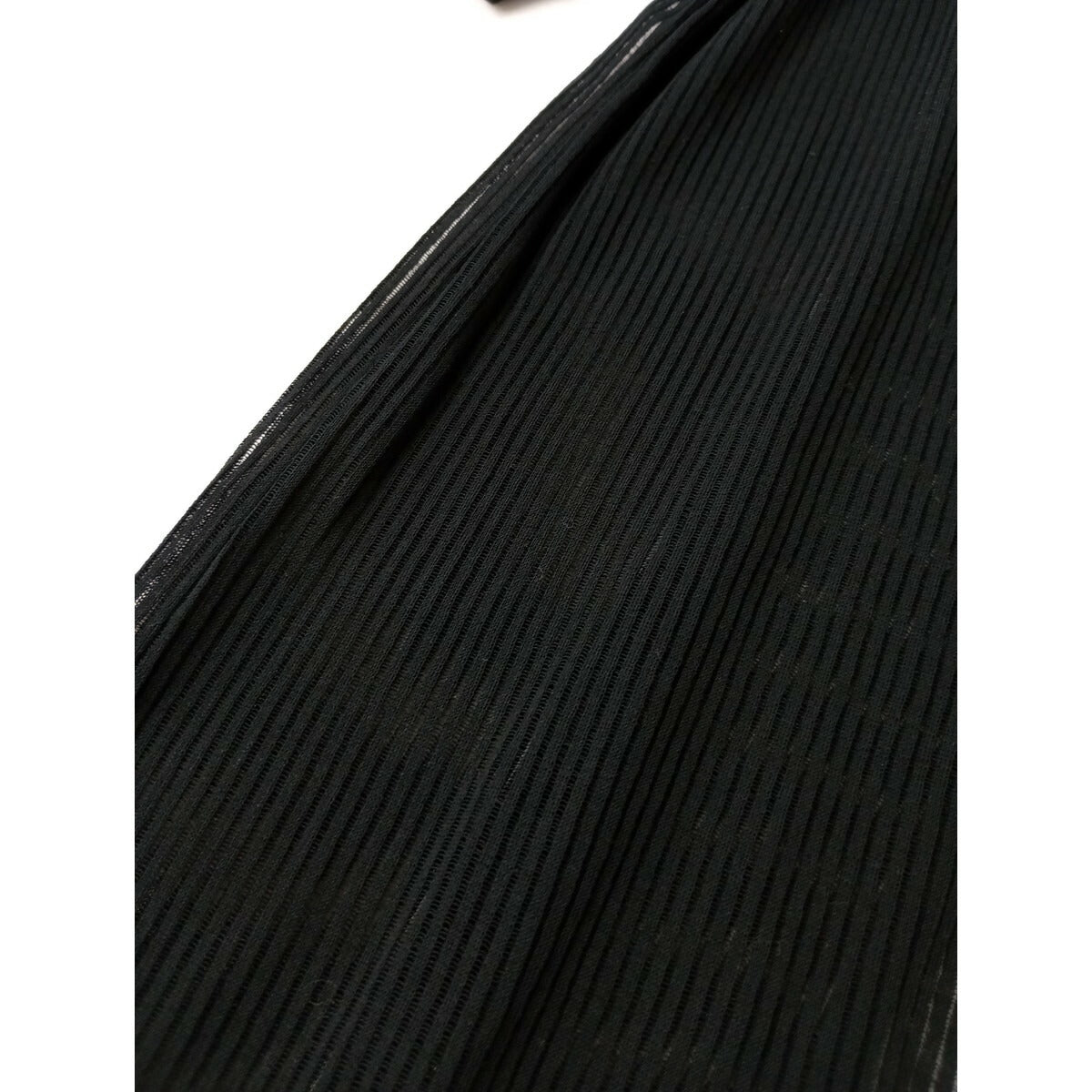 jonnlynx ジョリンクス コットン 綿 100％ ニット voile rib long dress ボイル リブ ロング ドレス ワンピース シアー 黒 ブラック F【中古】