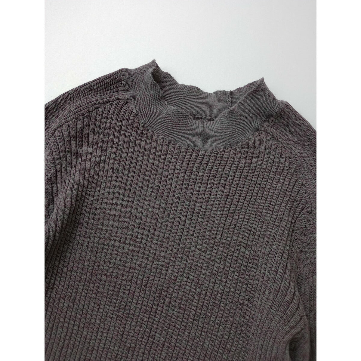 JUN MIKAMI ジュンミカミ シアーリブ ニット トップス 長袖 グレー【中古】